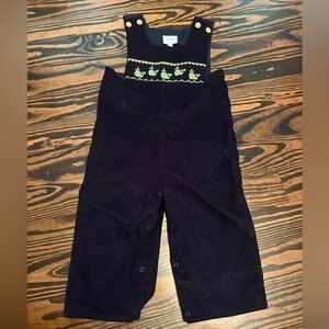 Little English Boys 4T corduroy long all with smocked whales